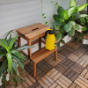 Acacia Wood Two Steps Stool Small Size Rectangle Top Best Ideas For Kitchen Living Room End Tables For Sofas Sub-stool for Living Room Bedside Strong