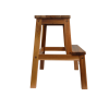 Acacia Wood Two Steps Stool Small Size Rectangle Top Best Ideas For Kitchen Living Room End Tables For Sofas Sub-stool for Living Room Bedside Strong