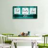 Canvas Wall Art ''Bless The Food Before Us'' Quote Painting; Wall Art for Living Room; Green Canvas Prints Picture Wall Decor; Dining Room Bedroom Hom