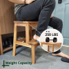 Acacia Wood Two Steps Stool Small Size Rectangle Top Best Ideas For Kitchen Living Room End Tables For Sofas Sub-stool for Living Room Bedside Strong