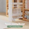Rolling Kitchen Slim Storage Cart Mobile Shelving Organizer w/ Handle White