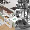 Rolling Kitchen Slim Storage Cart Mobile Shelving Organizer w/ Handle White
