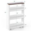 Rolling Kitchen Slim Storage Cart Mobile Shelving Organizer w/ Handle White