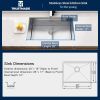 Trustmade 30" x 19" Workstation Ledge Handmade Undermount Kitchen Sink SUS304 Stainless Steel 16 Gauge Big Single Bowl Bar or Outdoor