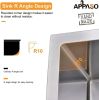 APPASO 23-Inch Single Bowl Kitchen Sink Undermount;  16-Gauge Stainless Steel 10-Inch Deep Utility Sink;  Handmade Small Bar Sink;  Undermount Kitchen