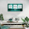 Canvas Wall Art ''Bless The Food Before Us'' Quote Painting; Wall Art for Living Room; Green Canvas Prints Picture Wall Decor; Dining Room Bedroom Hom
