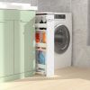 Rolling Kitchen Slim Storage Cart Mobile Shelving Organizer w/ Handle White