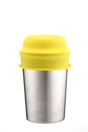 Anti-spill Leak-proof Silicone Straw Cup Lid (Option: Flat Mouth Yellow)