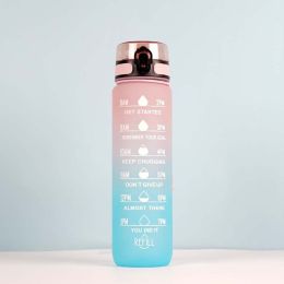Water Cup Ton Cup Large Capacity Sports Kettle Gradient Cup (Option: Pink Blue-1000ml)