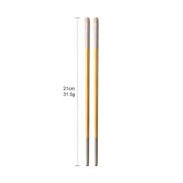 304 Stainless Steel Chopsticks Household Alloy Restaurant Color Laser Square-headed (Option: Short Gold)