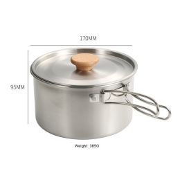 Outdoor Cookware Portable Folding Pan Set (Option: Wooden Lid Collapsible Pot)