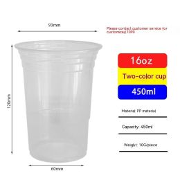 Red Disposable Plastic Cup Single Layer (Option: 450ml Transparent-401to500ml)