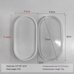 Epoxy Mold Diy Handmade Crystal Glue Resin Silicone Mold Homemade Plaster Tray Mat Coaster (Option: Oval)