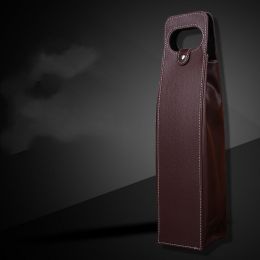 Red Wine Gift Box Leather Bck Of Two Bottles Portable (Option: 1pc-Brown)