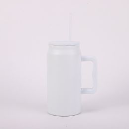 Portable Stainless Steel Large Capacity Vacuum Cup With Handle (Option: White-1500ml)