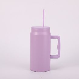 Portable Stainless Steel Large Capacity Vacuum Cup With Handle (Option: Light Purple-1500ml)