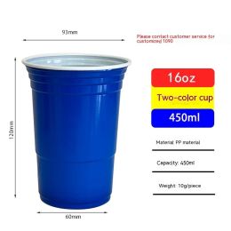 Red Disposable Plastic Cup Single Layer (Option: 450ml Blue-401to500ml)