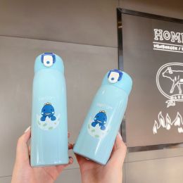 Stainless Steel Bounce Cover Children's Thermos Mug (Option: Light Blue-500ml)