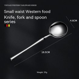 Retro Design Small Waist Knife, Fork And Spoon (Option: Round Spoon)
